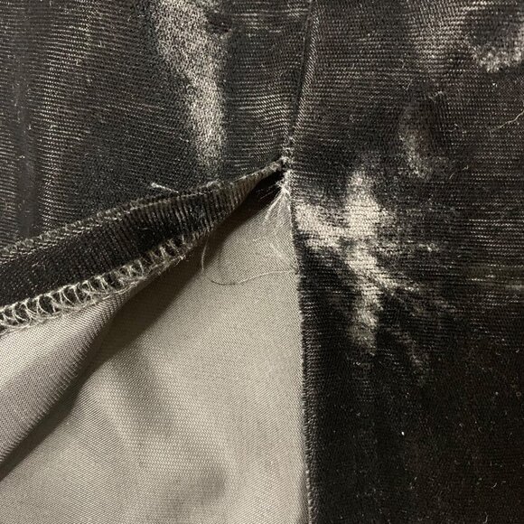 Vintage Jessica McClintock Gunne Sax Black Velvet Green Glitter 2 pc Skirt Set S - Picture 5 of 8